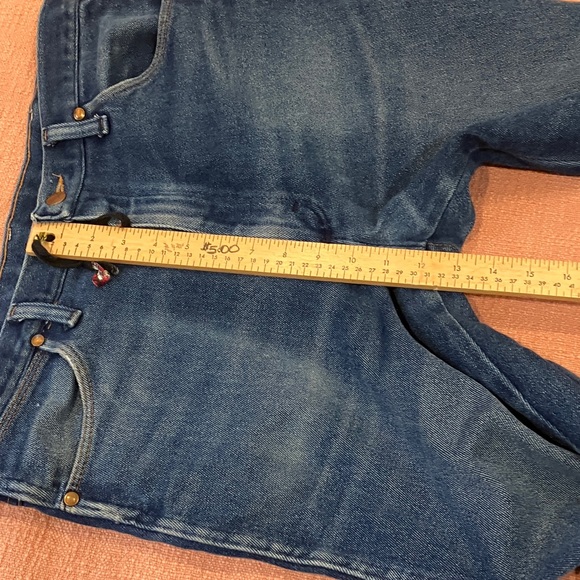 Vintage Wrangler W35L29.25 Men's Blue Bootcut Jeans - Picture 6 of 16